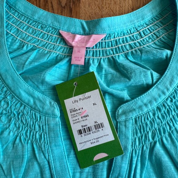 Lilly Pulitzer Essie Tank Top Shorely Blue Size XL NWT - Picture 3 of 10
